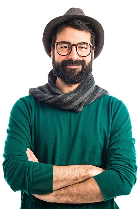 bohemian man with his arms crossed